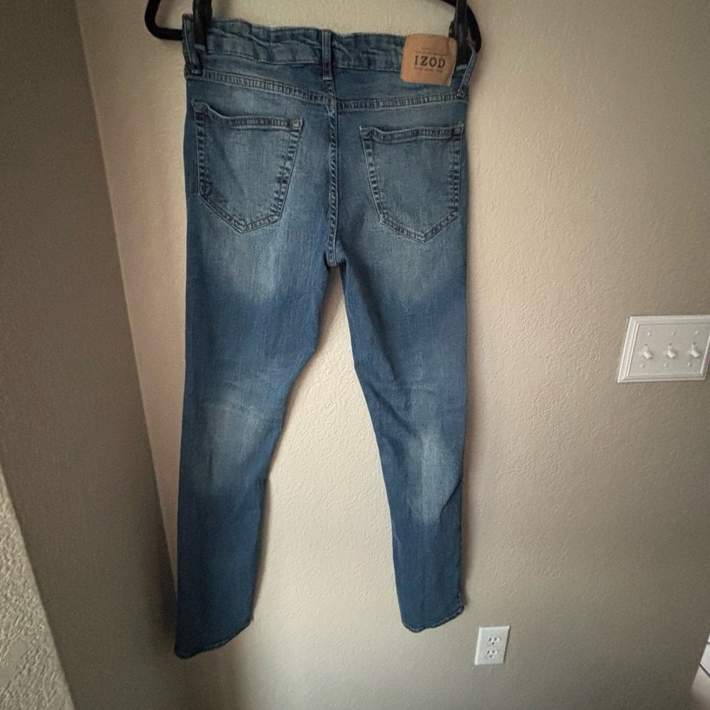 IZOD Men's Blue Denim Slim  Fit Comfort Stretch Jeans SIZE 32X32 - Picture 7 of 8